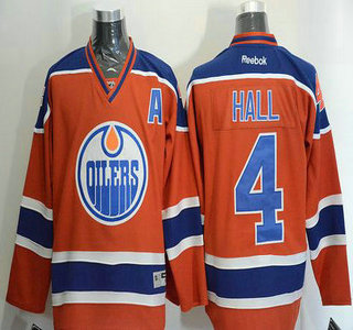 Men's Edmonton Oilers #4 Taylor Hall 2015 Orange Jersey