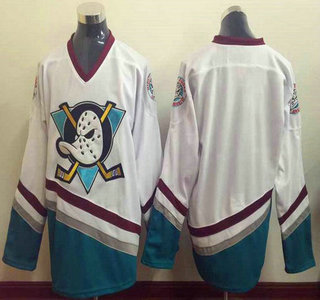 Men's Mighty Ducks of Anaheim Blank 1995-96 White CCM Vintage Throwback Jersey