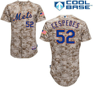 Men's New York Mets #52 Yoenis Cespedes Alternate Camo MLB Cool Base Jersey