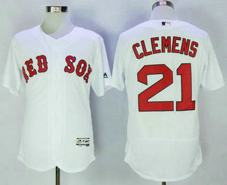 Men's Boston Red Sox #21 Roberto Clemente Retired White Stitched MLB 2016 Majestic Flex Base Jersey