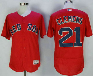 Men's Boston Red Sox #21 Roberto Clemente Retired Red Stitched MLB 2016 Majestic Flex Base Jersey