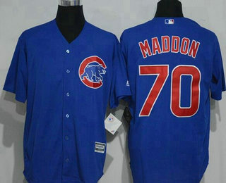 Men's Chicago Cubs Coach #70 Joe Maddon Royal Blue Stitched MLB Majestic Cool Base Jersey