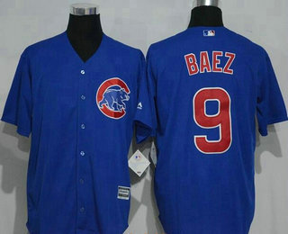 Men's Chicago Cubs #9 Javier Baez Royal Blue Stitched MLB Majestic Cool Base Jersey