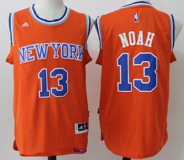 Men's New York Knicks #13 Joakim Noah Orange Stitched NBA Adidas Revolution 30 Swingman Jersey
