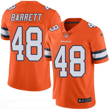 Men's Denver Broncos #48 Shaquil Barrett Orange 2016 Color Rush Stitched NFL Nike Limited Jersey
