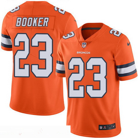 Men's Denver Broncos #23 Devontae Booker Orange 2016 Color Rush Stitched NFL Nike Limited Jersey