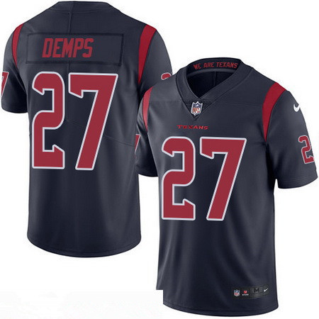 Men's Houston Texans #27 Quintin Demps Navy Blue 2016 Color Rush Stitched NFL Nike Limited Jersey