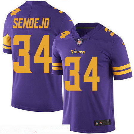 Men's Minnesota Vikings #34 Andrew Sendejo Purple 2016 Color Rush Stitched NFL Nike Limited Jersey