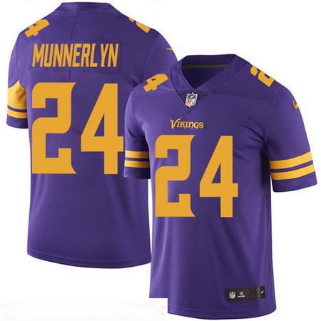 Men's Minnesota Vikings #24 Captain Munnerlyn Purple 2016 Color Rush Stitched NFL Nike Limited Jersey
