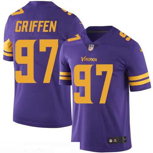 Men's Minnesota Vikings #97 Everson Griffen Purple 2016 Color Rush Stitched NFL Nike Limited Jersey