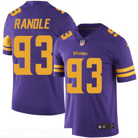 Men's Minnesota Vikings #93 John Randle Retired Purple 2016 Color Rush Stitched NFL Nike Limited Jersey