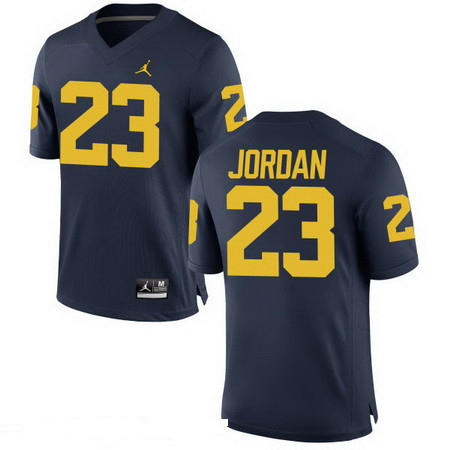 Men's Michigan Wolverines #23 Michael Jordan Navy Blue Stitched College Football Brand Jordan NCAA Jersey
