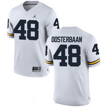 Men's Michigan Wolverines #48 Bennie Oosterbann White Stitched College Football Brand Jordan NCAA Jersey