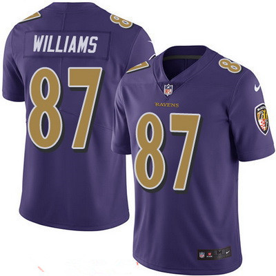 Men's Baltimore Ravens #87 Maxx Williams Purple 2016 Color Rush Stitched NFL Nike Limited Jersey