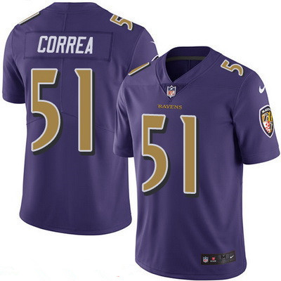 Men's Baltimore Ravens #51 Kamalei Correa Purple 2016 Color Rush Stitched NFL Nike Limited Jersey