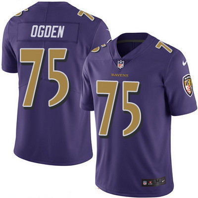 Men's Baltimore Ravens #75 Jonathan Ogden Purple 2016 Color Rush Stitched NFL Nike Limited Jersey