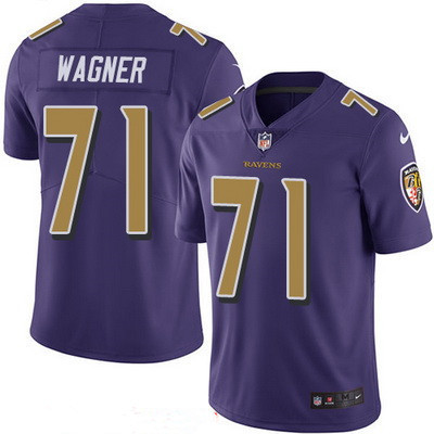 Men's Baltimore Ravens #71 Ricky Wagner Purple 2016 Color Rush Stitched NFL Nike Limited Jersey