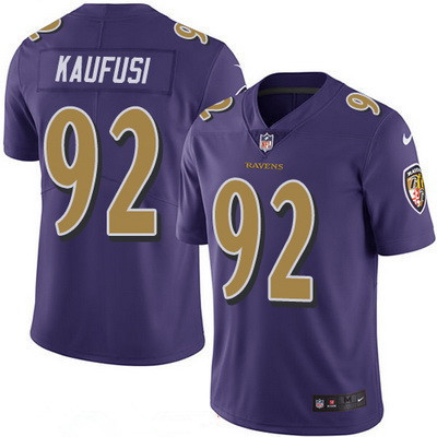 Men's Baltimore Ravens #92 Bronson Kaufusi Purple 2016 Color Rush Stitched NFL Nike Limited Jersey