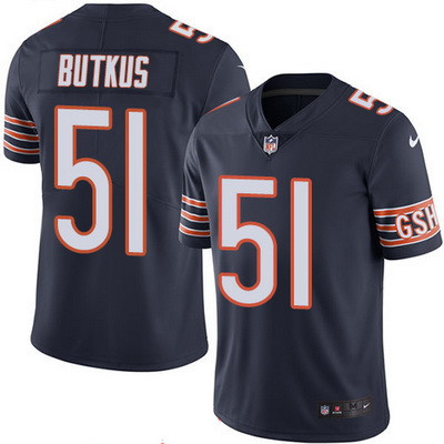 Men's Chicago Bears #51 Dick Butkus Navy Blue 2016 Color Rush Stitched NFL Nike Limited Jersey