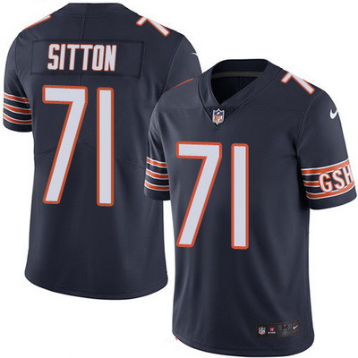 Men's Chicago Bears #71 Josh Sitton Navy Blue 2016 Color Rush Stitched NFL Nike Limited Jersey