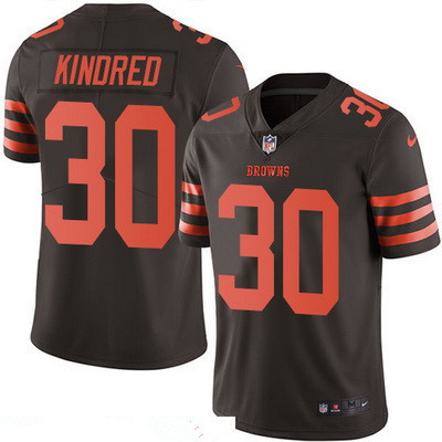 Men's Cleveland Browns #30 Derrick Kindred Brown 2016 Color Rush Stitched NFL Nike Limited Jersey