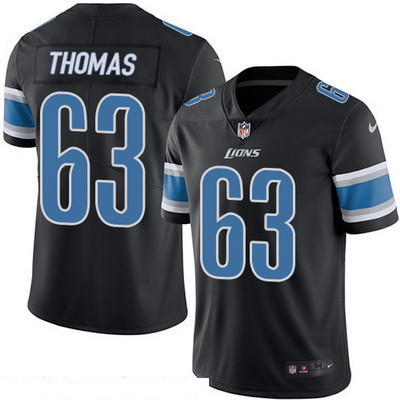 Men's Detroit Lions #63 Brandon Thomas Black 2016 Color Rush Stitched NFL Nike Limited Jersey