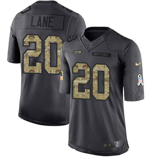 Men's Seattle Seahawks #20 Jeremy Lane Black Anthracite 2016 Salute To Service Stitched NFL Nike Limited Jersey