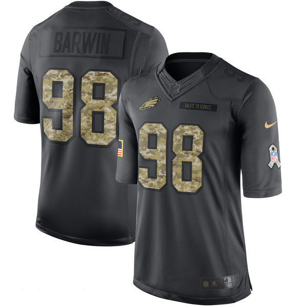 Men's Philadelphia Eagles #98 Connor Barwin Black Anthracite 2016 Salute To Service Stitched NFL Nike Limited Jersey