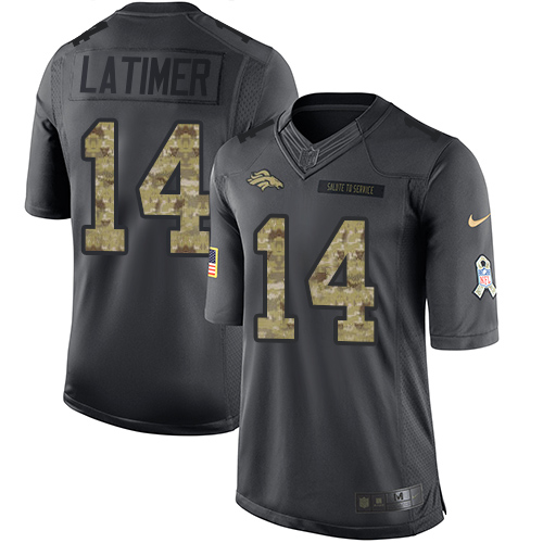 Men's Denver Broncos #14 Cody Latimer Black Anthracite 2016 Salute To Service Stitched NFL Nike Limited Jersey