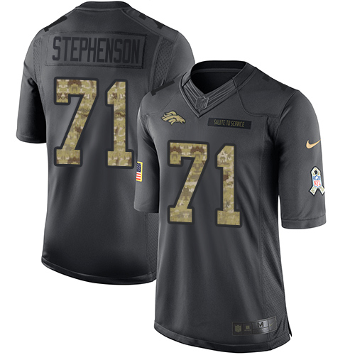 Men's Denver Broncos #71 Donald Stephenson Black Anthracite 2016 Salute To Service Stitched NFL Nike Limited Jersey