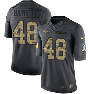 Men's Denver Broncos #48 Shaquil Barrett Black Anthracite 2016 Salute To Service Stitched NFL Nike Limited Jersey