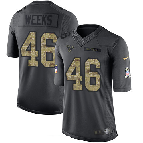 Men's Houston Texans #46 Jon Weeks Black Anthracite 2016 Salute To Service Stitched NFL Nike Limited Jersey