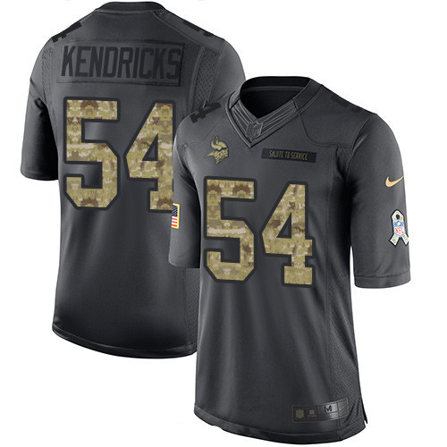 Men's Minnesota Vikings #54 Eric Kendricks Black Anthracite 2016 Salute To Service Stitched NFL Nike Limited Jersey