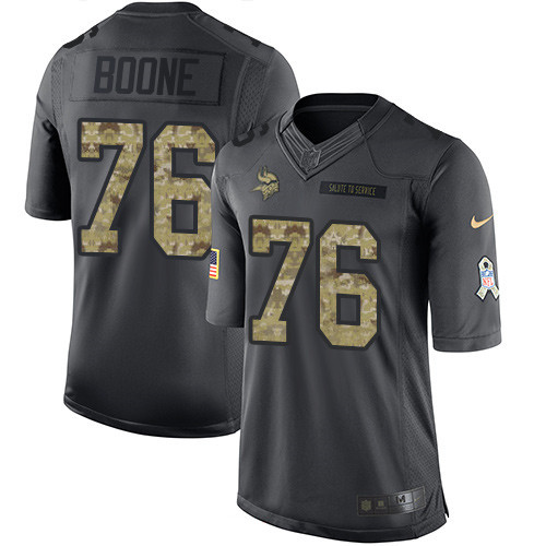 Men's Minnesota Vikings #76 Alex Boone Black Anthracite 2016 Salute To Service Stitched NFL Nike Limited Jersey