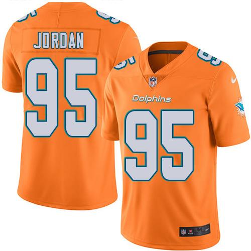 Nike Miami Dolphins #95 Dion Jordan Orange Men's Stitched NFL Limited Rush Jersey