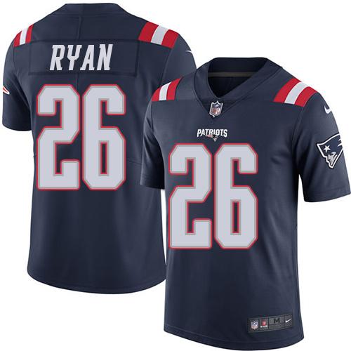 Nike Patriots #26 Logan Ryan Navy Blue Men's Stitched NFL Limited Rush Jersey