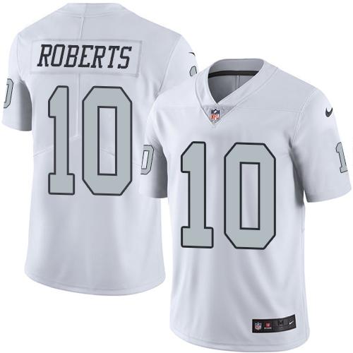 Nike Raiders #10 Seth Roberts White Men's Stitched NFL Limited Rush Jersey