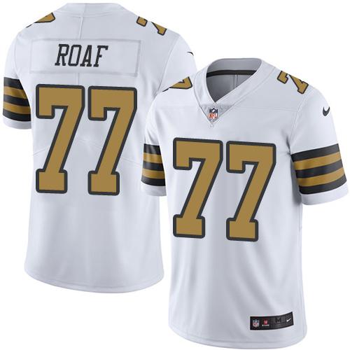 Nike Saints #77 Willie Roaf White Men's Stitched NFL Limited Rush Jersey