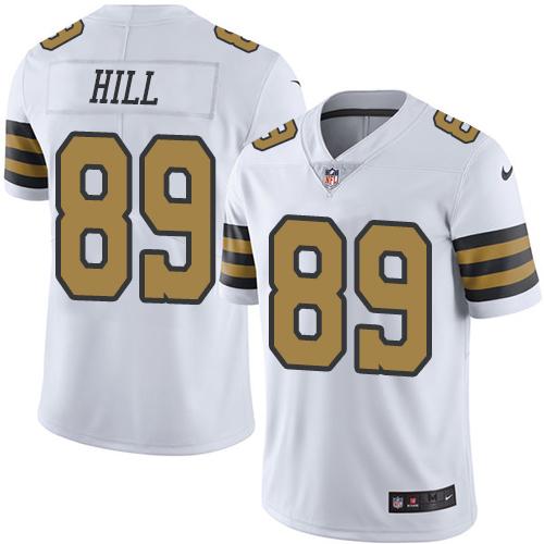 Nike Saints #89 Josh Hill White Men's Stitched NFL Limited Rush Jersey