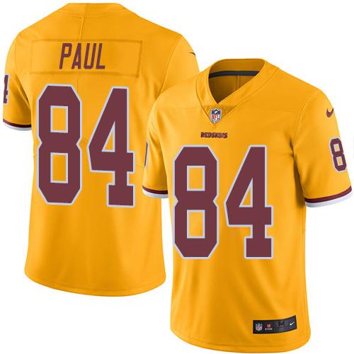 Nike Redskins #84 Niles Paul Gold Men's Stitched NFL Limited Rush Jersey