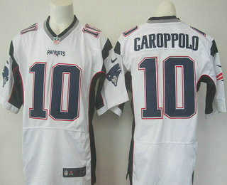 Men's New England Patriots #10 Jimmy Garoppolo NEW White Road Stitched NFL Nike Elite Jersey