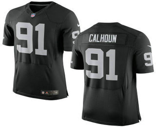 Men's Oakland Raiders #91 Shilique Calhoun New Black Nike Elite Jersey