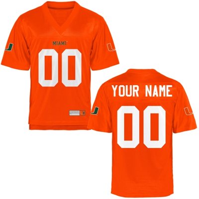 Mens Miami Hurricanes Personalized Football Name & Number Jersey - 2015 Orange