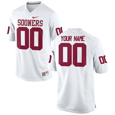 Mens Oklahoma Sooners 2015 Nike White Custom Replica Football Jersey