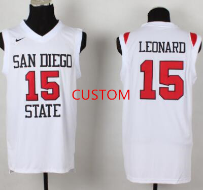 Men's San Diego State University Basketball White Custom Jersey