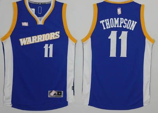 Men's Golden State Warriors #11 Klay Thompson Blue Retro Stitched NBA 2016 Adidas Revolution 30 Swingman Jersey