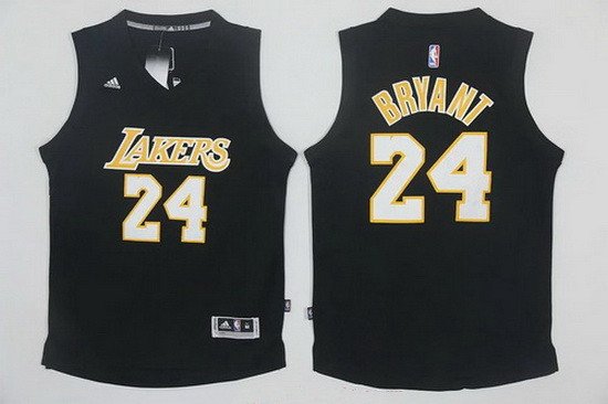 Men's Los Angeles Lakers #24 Kobe Bryant Black With White Stitched NBA Adidas Revolution 30 Swingman Jersey