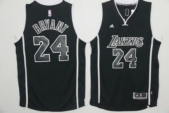 Men's Los Angeles Lakers #24 Kobe Bryant Black With Black Stitched NBA Adidas Revolution 30 Swingman Jersey