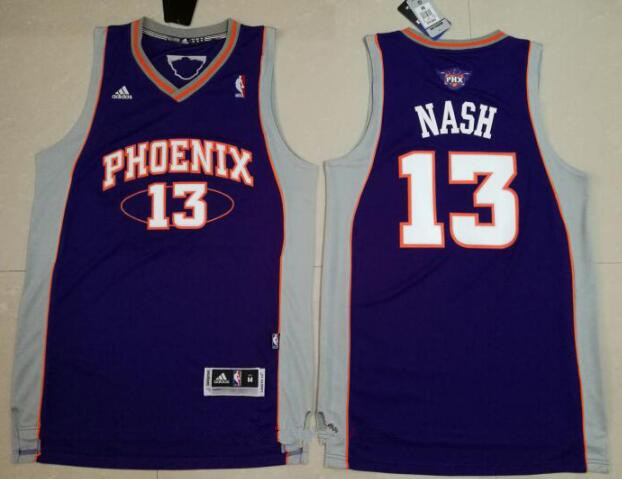 Men's Phoenix Suns #13 Steve Nash Purple Stitched NBA Adidas Revolution 30 Swingman Jersey