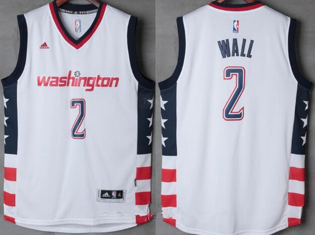 Men's Washington Wizards #2 John Wall White Stitched NBA 2016-17 Adidas Revolution 30 Swingman Jersey